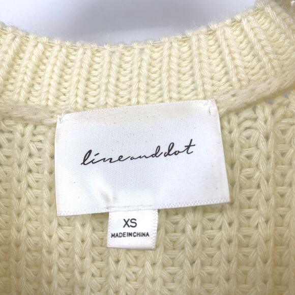 Line and Dot Juliana Sleeveless Scalloped Top Womens Size XS Cream Knit Ruffles - Picture 5 of 6